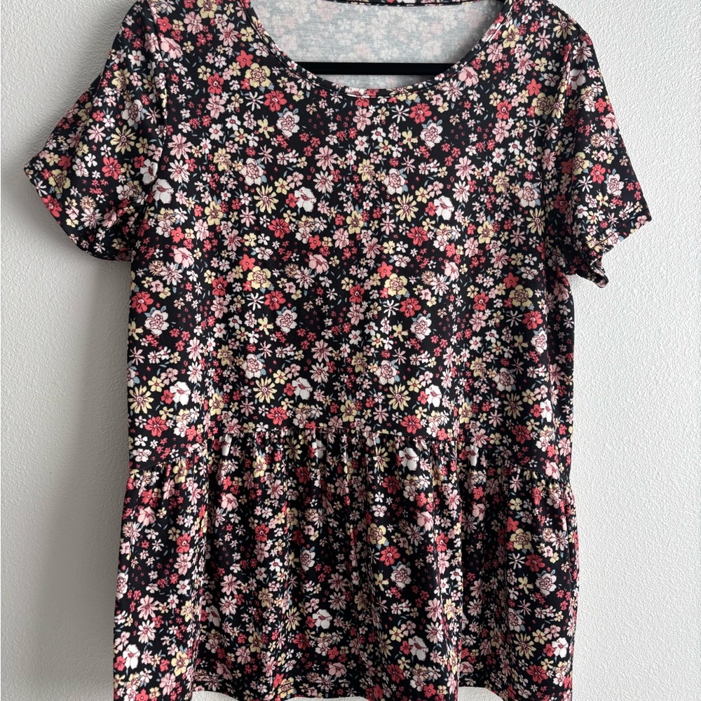 Floral Black Women's Top